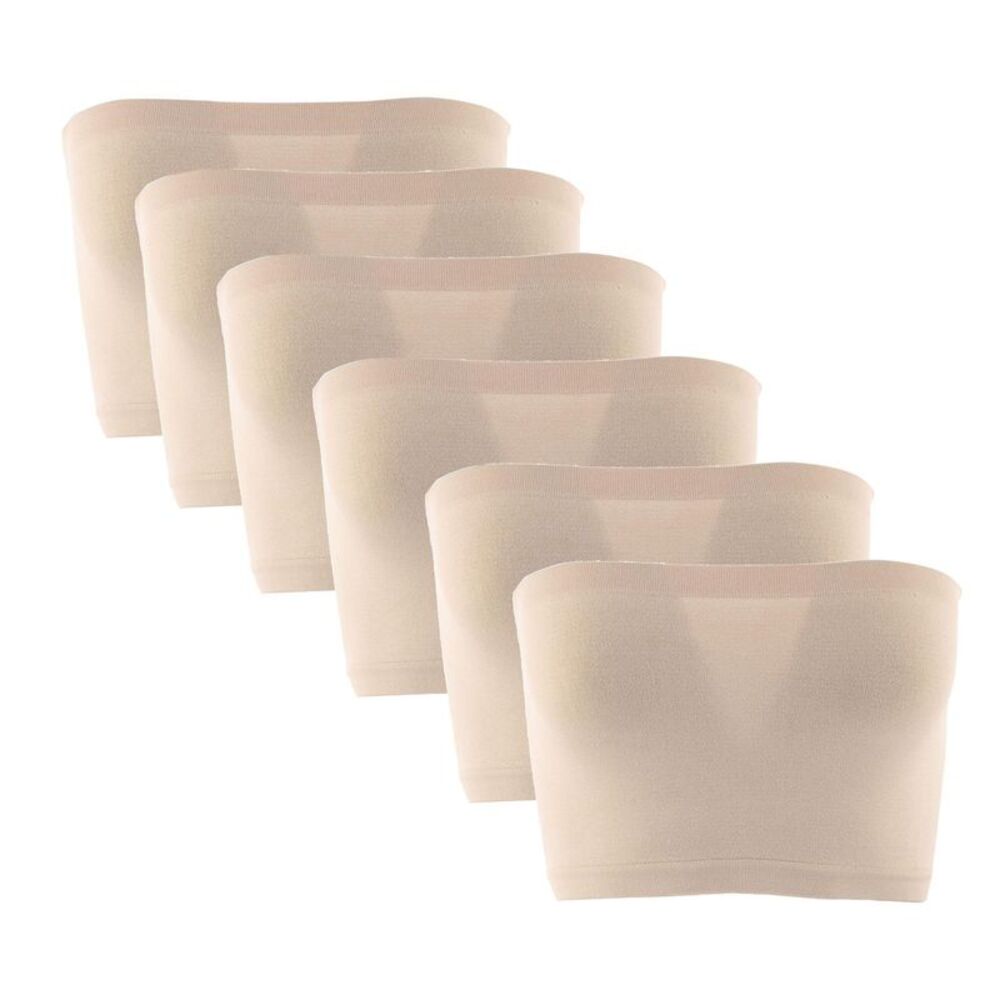 Mamia Women's Seamless No Pad Tube Bra (6 Pack)